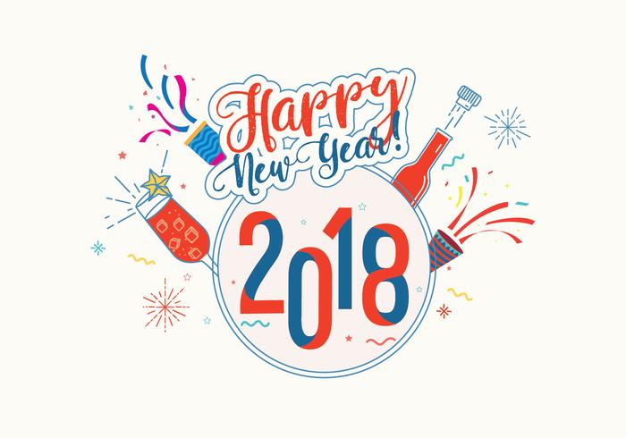Feliz ano novo 2018 Vector de fundo
