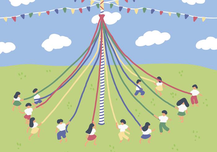 maypole no país vetor