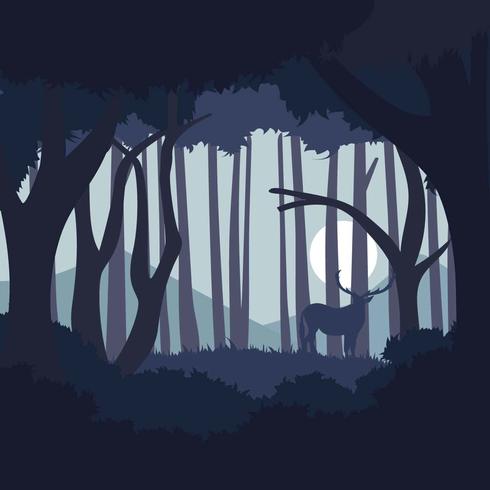 Dark Blue Abstract Forest illust vetor