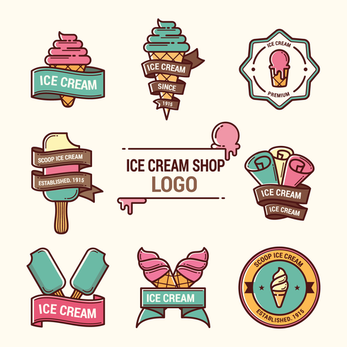 logotipo da loja de sorvete vetor