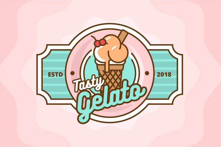 logotipo da loja de sorvete vetor