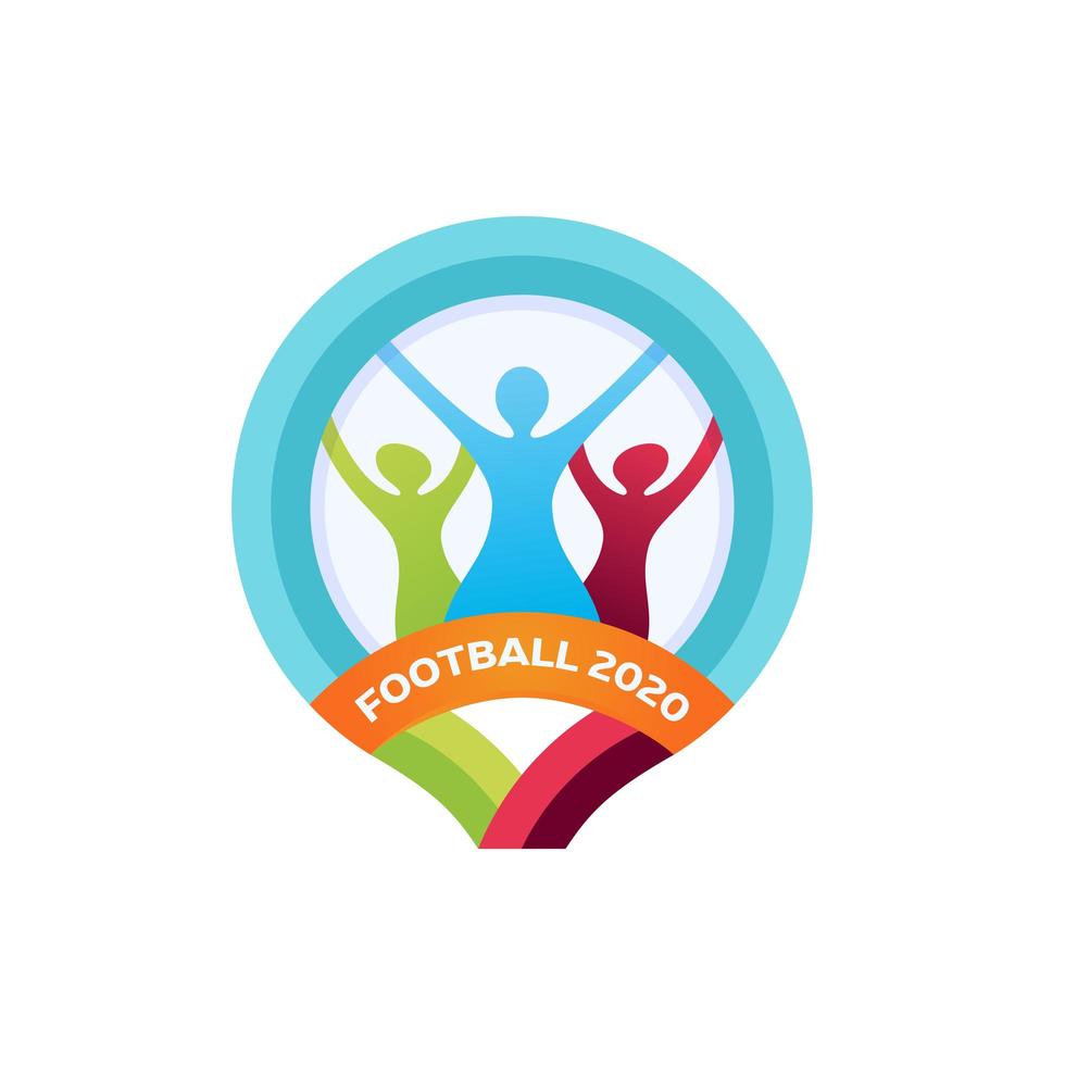 Logotipo de vetor de futebol de 2020. moderno esporte profissional futebol vector emblema e modelo de design de logotipo. logotipo colorido oficial do futebol 2020 isolado no fundo branco