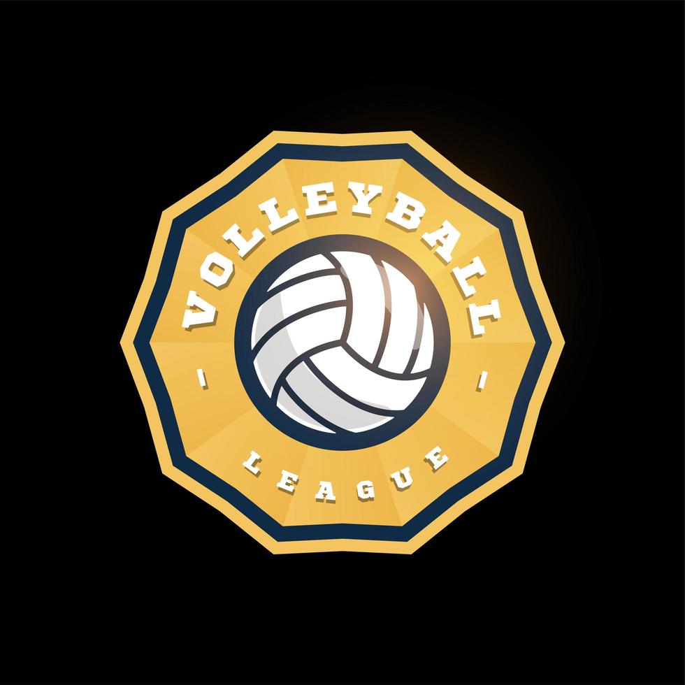 logotipo de vetor de forma abstrata de voleibol. moderno tipografia profissional esporte estilo retro vector emblema e modelo de design de logotipo. logotipo colorido do vôlei