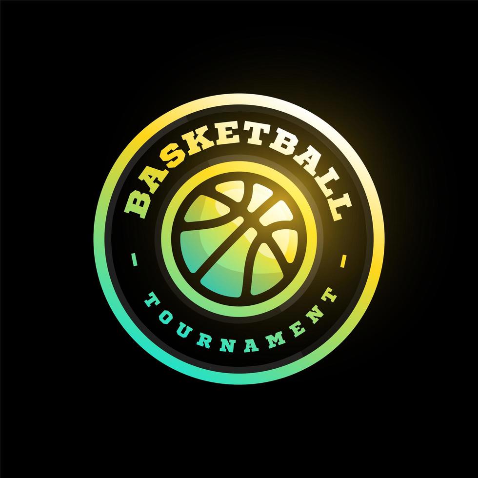 vetor logotipo da liga de basquete com bola. Emblema esportivo rosa para campeonato ou liga