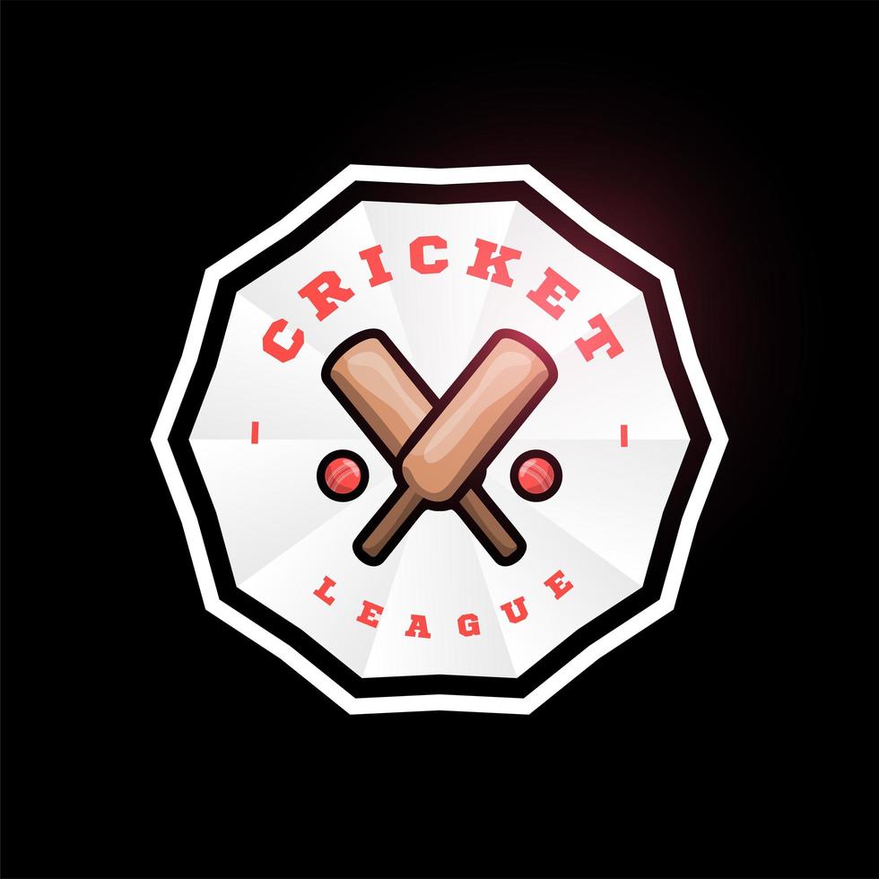 logotipo de vetor de círculo de críquete com bastão cruzado. moderno tipografia profissional esporte estilo retro vector emblema e modelo de design de logotipo. logotipo colorido do vôlei