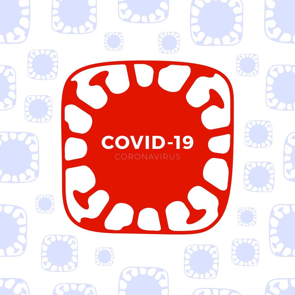 logotipo do vetor coronavirus de covid-19 sem costura de fundo padrão de repetição. ilustração vírus coronavirus 2019-ncov em fundo branco. modelo abstrato de ncov. padrão epidêmico de coronavírus.