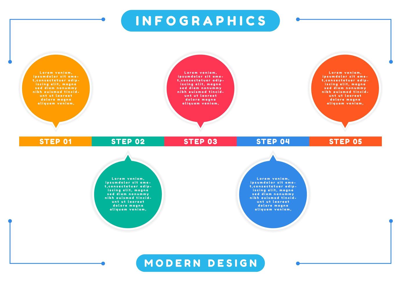 infográfico colorido desenho de arte moderna passo a passo vetor