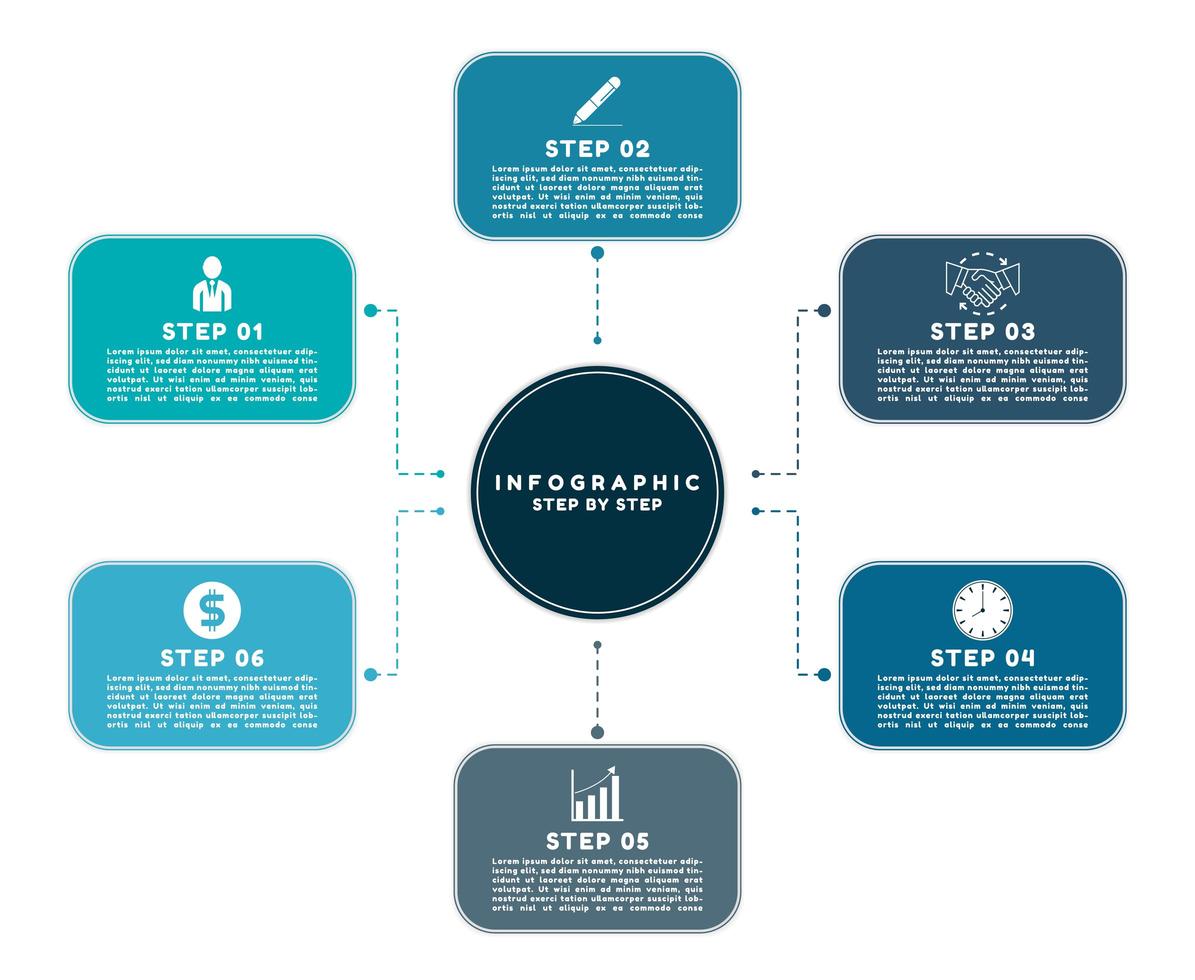 infográfico moderno projeto de etapa de trabalho vetor