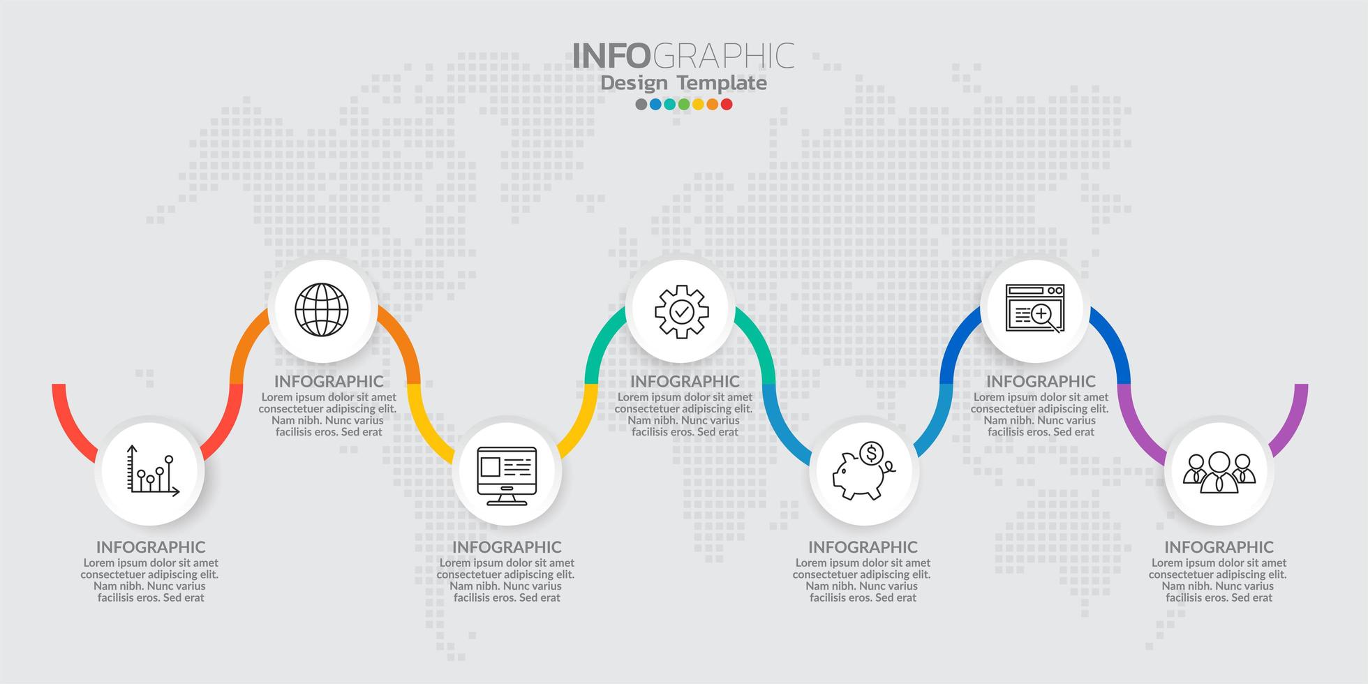 elementos de infográfico para conteúdo, diagrama, fluxograma, etapas, partes, linha do tempo, fluxo de trabalho, gráfico. vetor