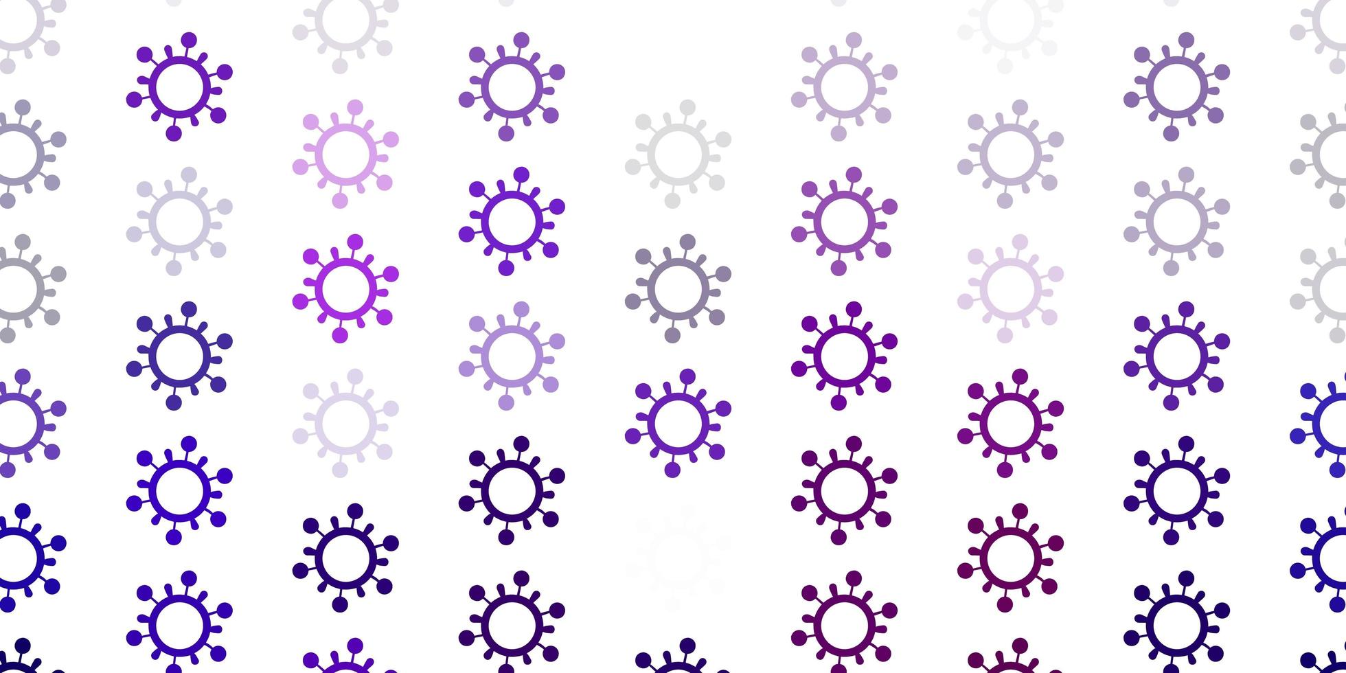 padrão de vetor roxo claro com elementos de coronavírus