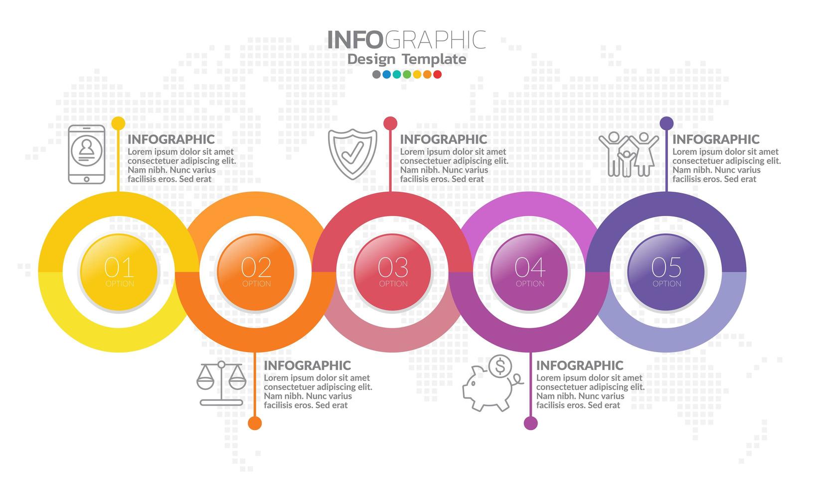 elementos de infográfico para conteúdo, diagrama, fluxograma, etapas, partes, linha do tempo, fluxo de trabalho, gráfico. vetor