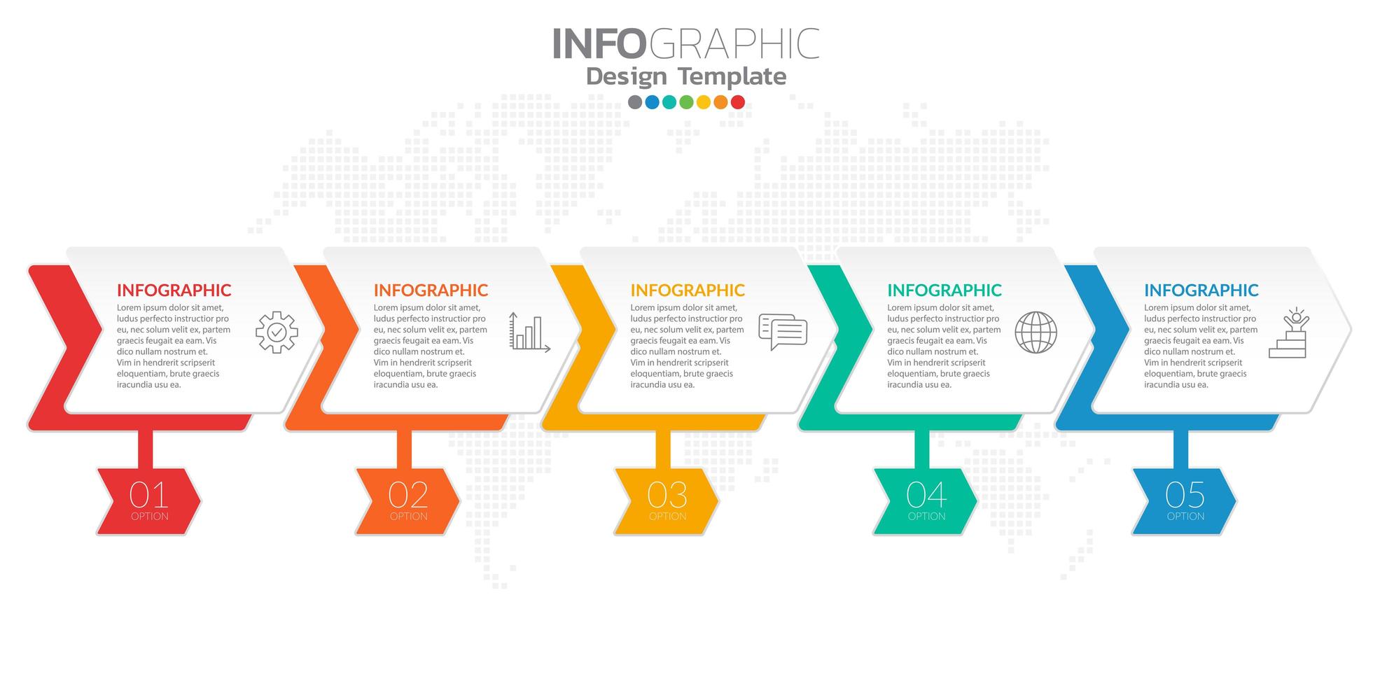 infográficos para o conceito de negócio com ícones e opções ou etapas. vetor