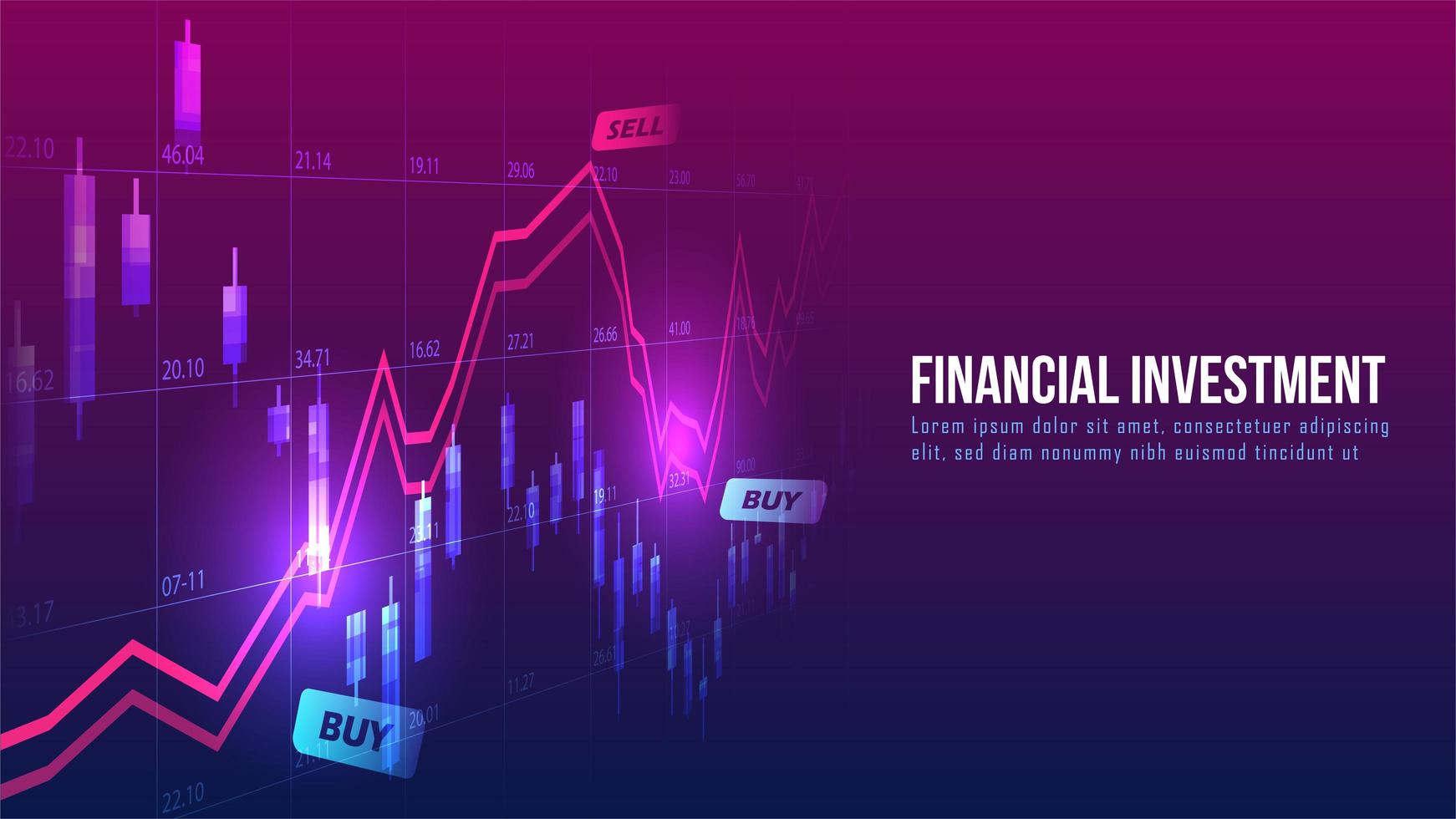 mercado de ações ou gráfico de negociação forex vetor