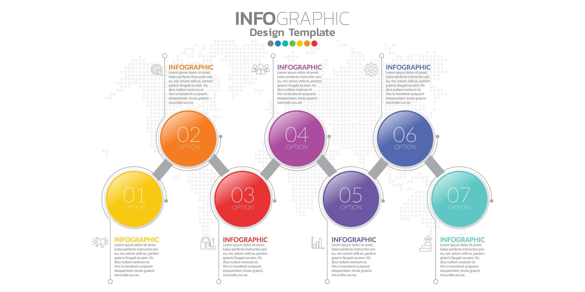 infográficos para o conceito de negócio com ícones e opções ou etapas. vetor