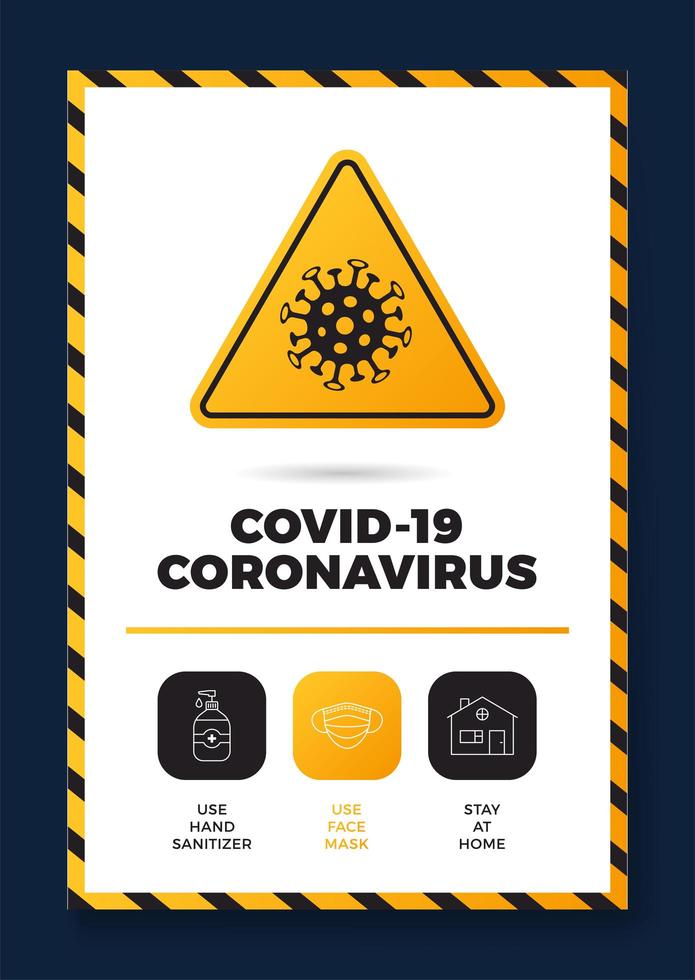 prevenção de covid-19 tudo em um pôster de ícone vetor