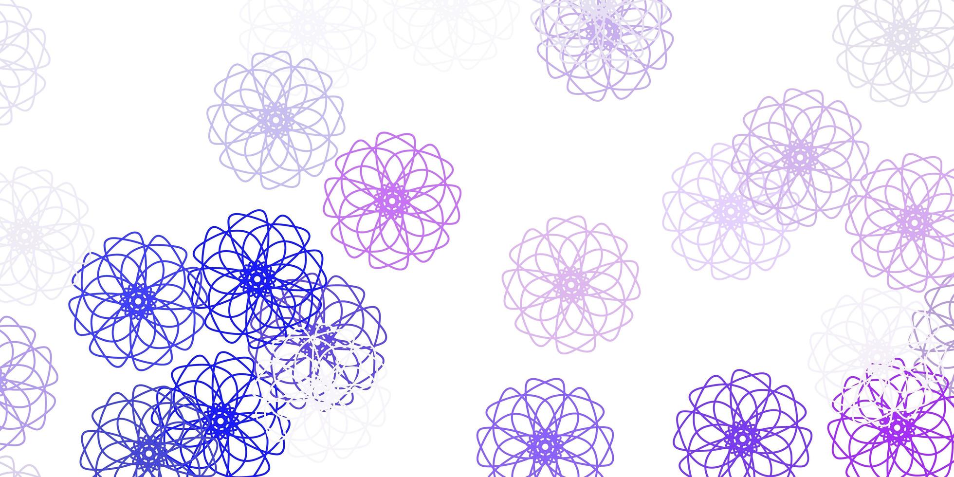 textura de doodle de vetor rosa claro azul com flores.