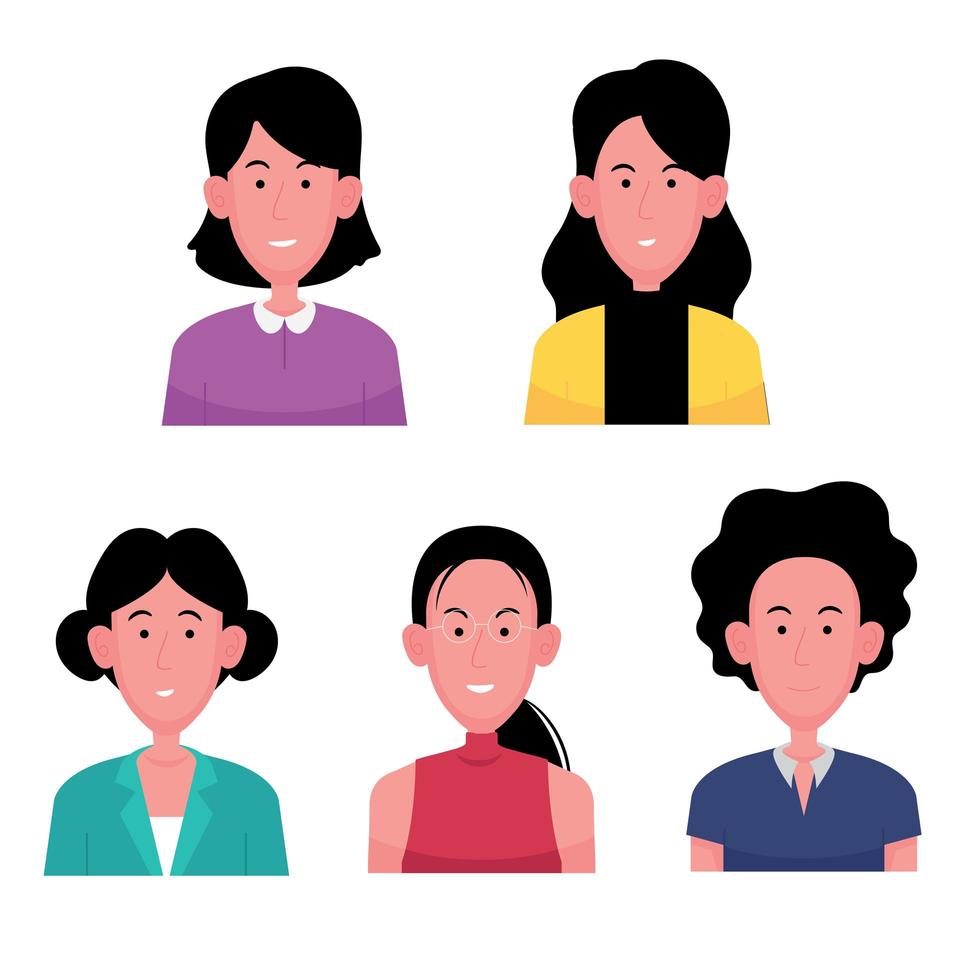 um conjunto de personagens de desenhos animados de mulheres de negócios vetor