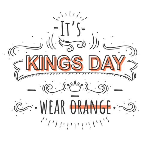 Vector de tipografia de Kings Day