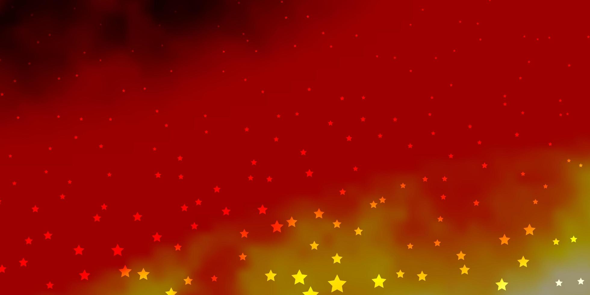 textura vector laranja escuro com belas estrelas.