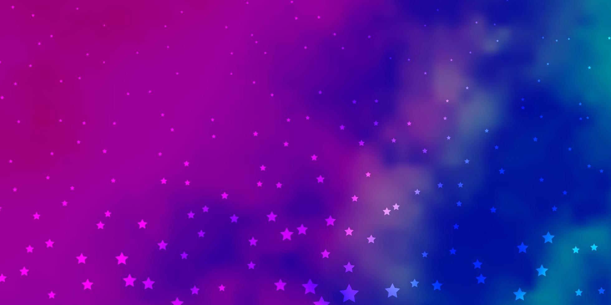 layout de vetor rosa escuro, azul com estrelas brilhantes.