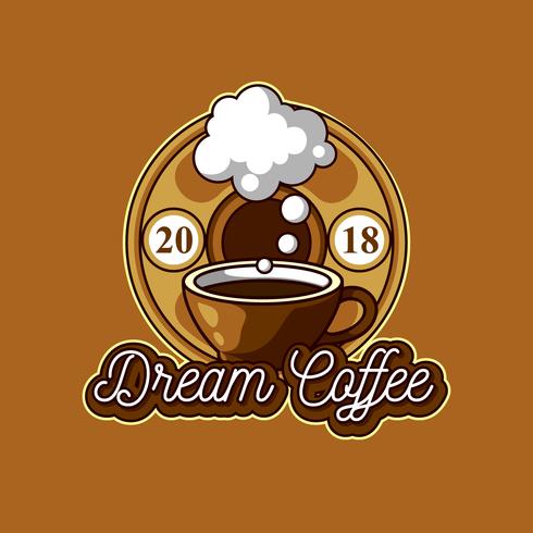 Dream Coffee Shop logo free vector