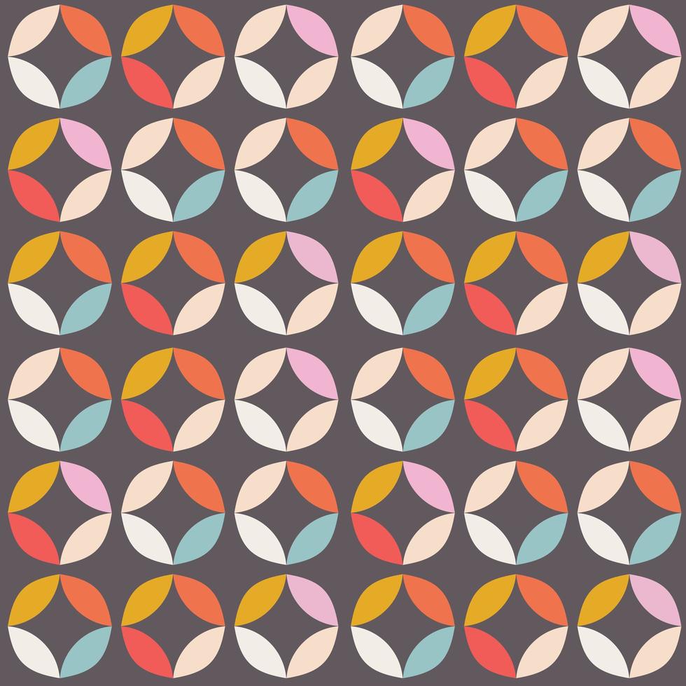padrão geométrico sem costura com círculos coloridos em design retro vetor