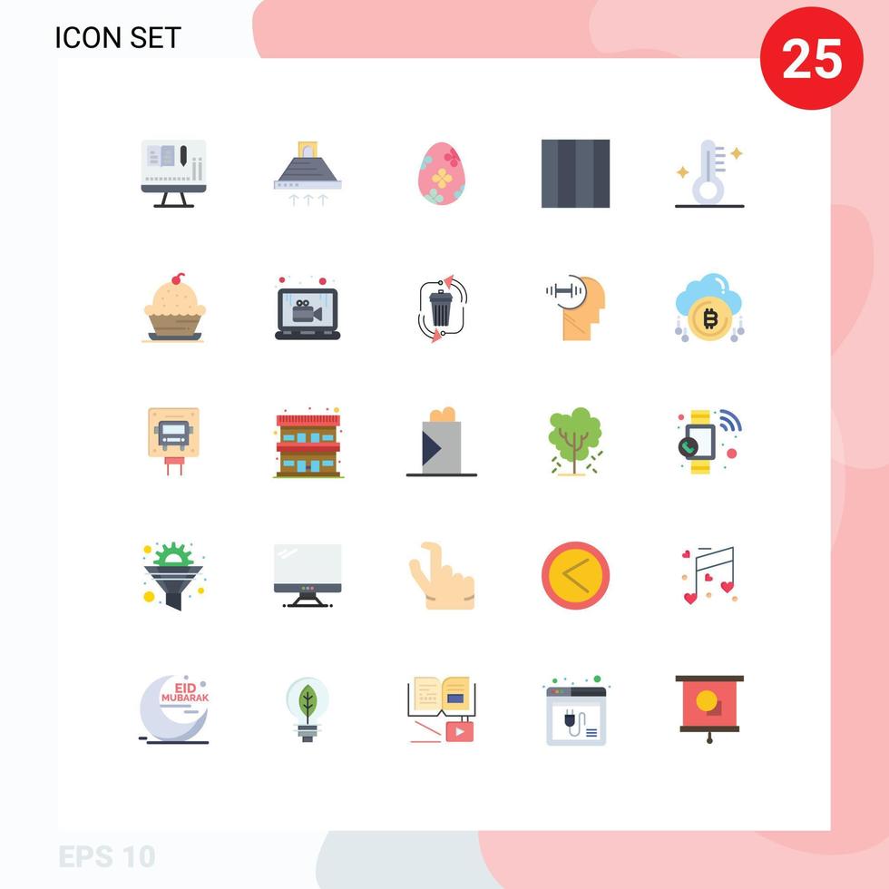 Conceito de 25 cores planas para sites móveis e aplicativos, decoração de temperatura, grade médica, elementos de design vetorial editáveis vetor