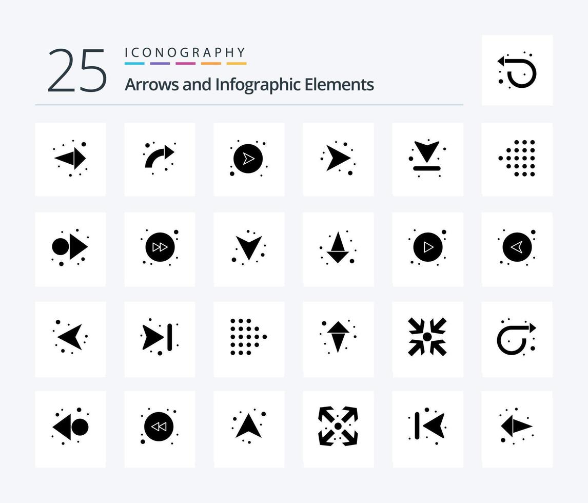 seta 25 pacote de ícones de glifos sólidos, incluindo a esquerda. download. Setas; flechas. pra cima. flecha vetor