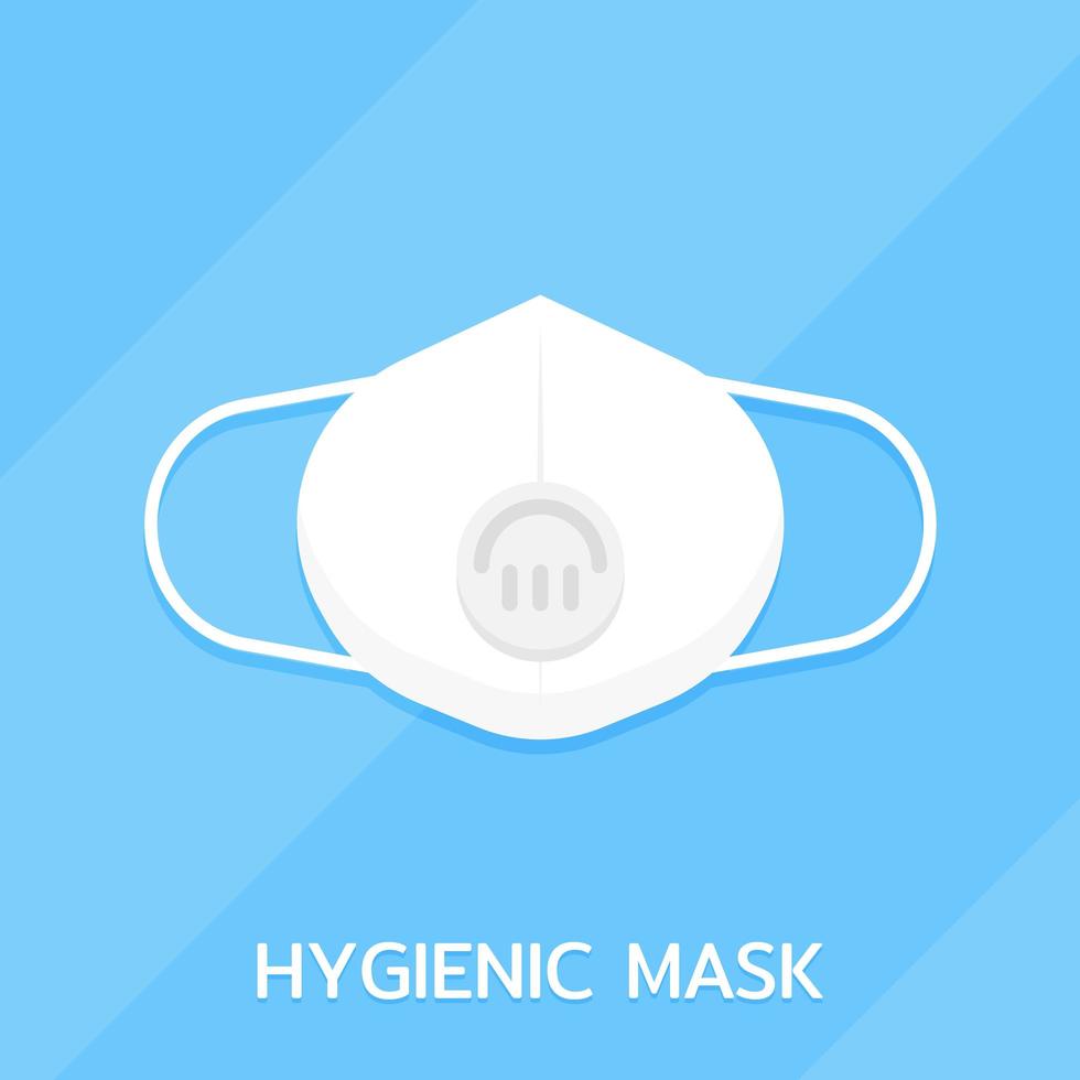 ícone de design plano de máscara facial higiênica vetor