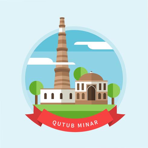 Ilustração vetorial Qutub Minar vetor