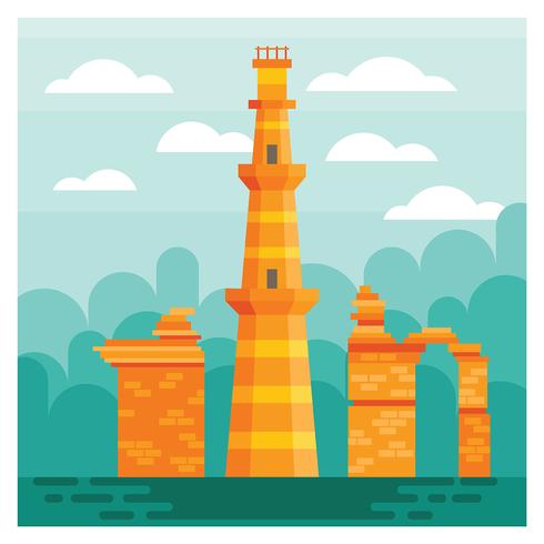 Ilustração Qutub Minar vetor