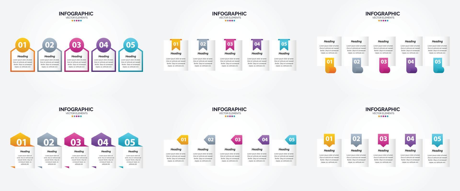 este conjunto de ilustração vetorial de design plano é ideal para criar infográficos para publicidade. brochuras. panfletos. e revistas. vetor