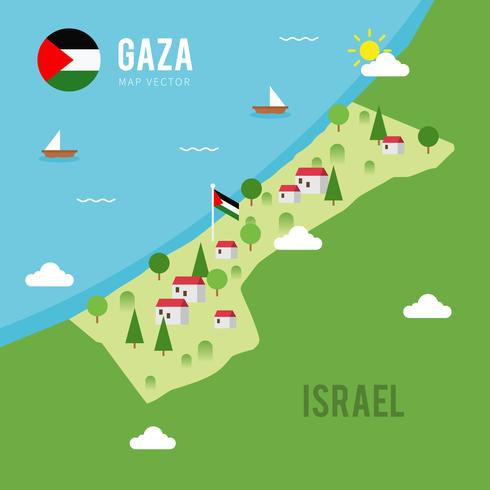 Vetor do mapa de Gaza