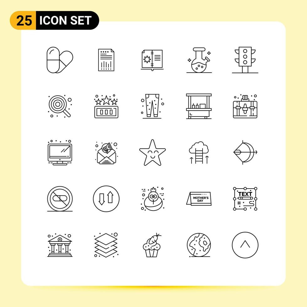 conceito de 25 linhas para sites móveis e aplicativos, relatório de poção de tráfego, instruções de laboratório, elementos de design de vetores editáveis