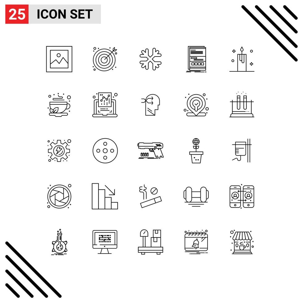 conjunto moderno de 25 linhas e símbolos, como elementos de design de vetores editáveis dinâmicos da web responsivos do Canadá