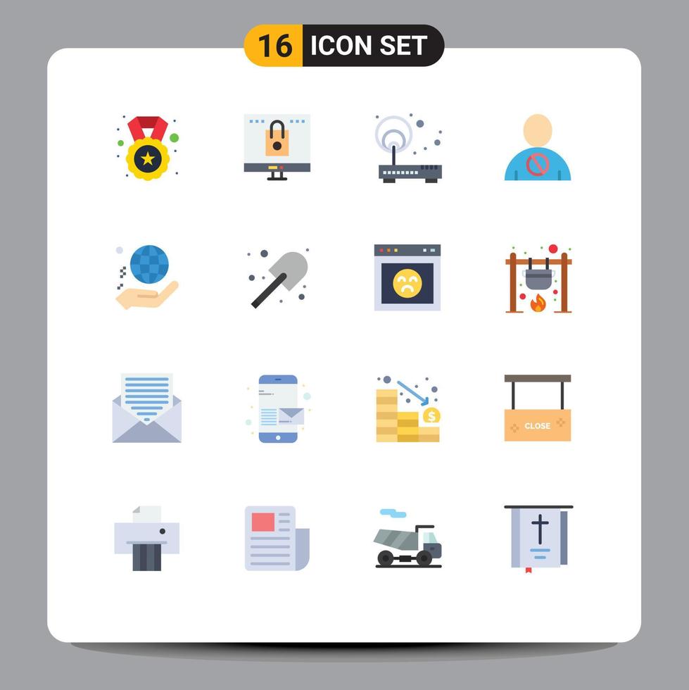 pacote de ícone de vetor de estoque de 16 sinais e símbolos de linha para negado compras bloqueadas ponto de avatar pacote editável de elementos de design de vetor criativo