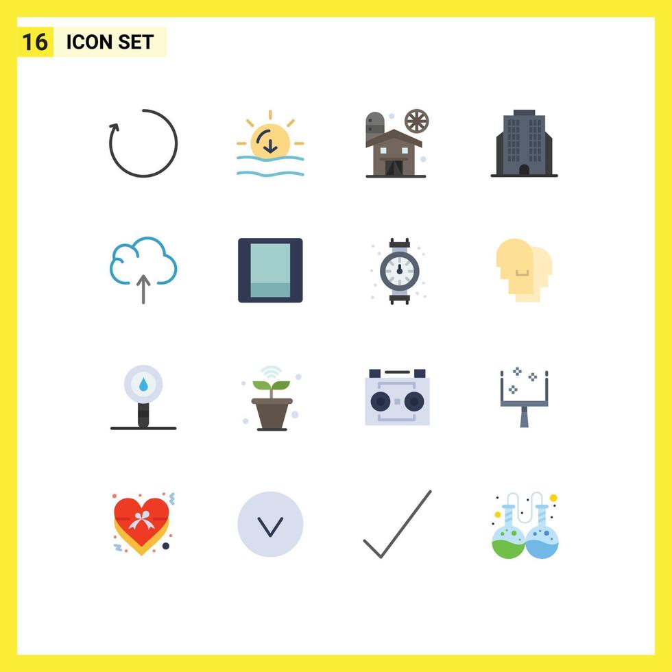 pacote de interface do usuário de 16 cores planas básicas de pacote editável de negócios de nuvem de celeiro de dados claros de elementos de design de vetores criativos