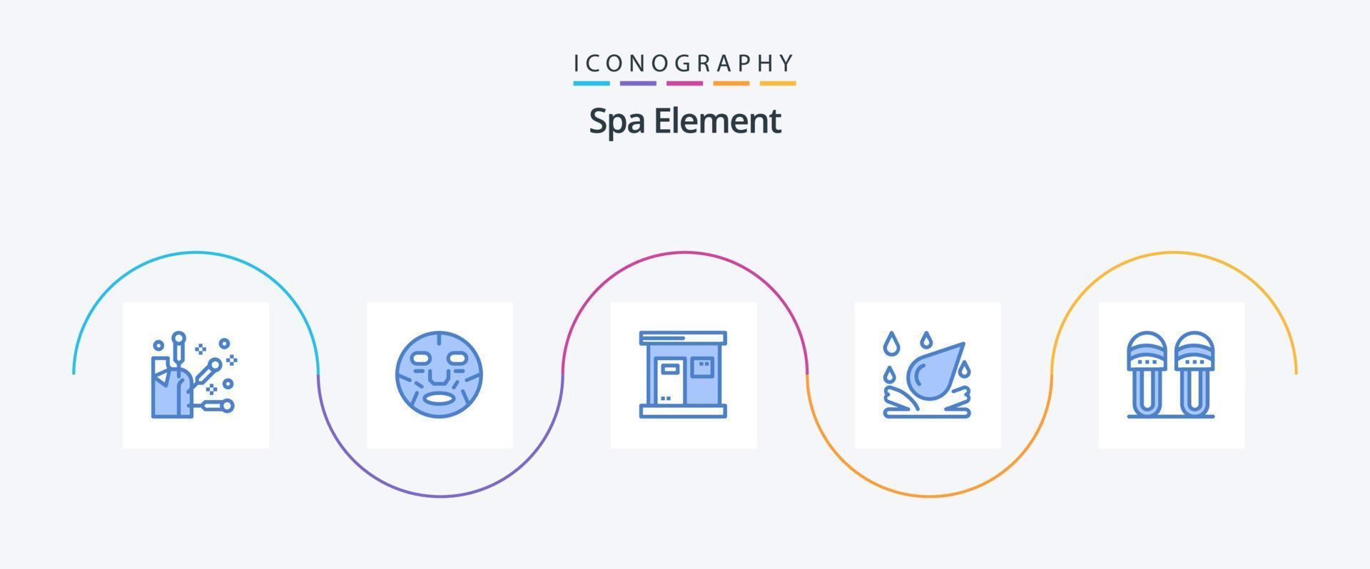 pacote de ícones de elemento spa azul 5, incluindo calçados. roupas. quente. elemento. Pingo D'água vetor