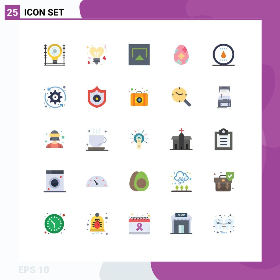 conjunto de 25 símbolos de símbolos de ícones de interface do usuário modernos para natureza ovo dia dos namorados decoração de ovo de páscoa elementos de design de vetores editáveis