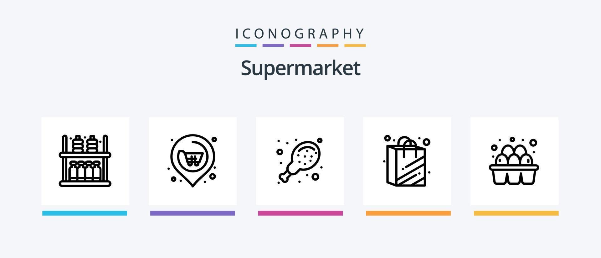 pacote de ícones da linha 5 do supermercado, incluindo ensopado. Comida. Comida. tigela. leite. design de ícones criativos vetor