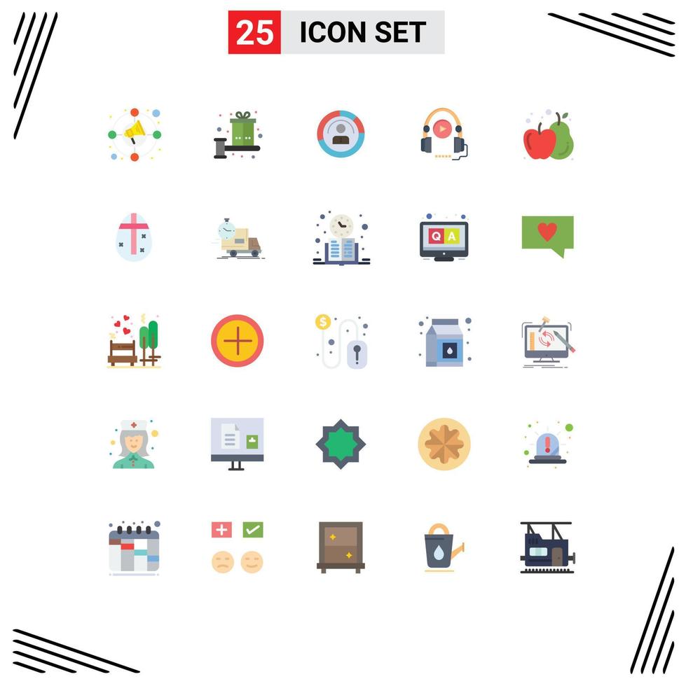 grupo de símbolos de ícones universais de 25 cores planas modernas, é claro, perfil de bônus do usuário, pessoas, elementos de design vetorial editáveis vetor