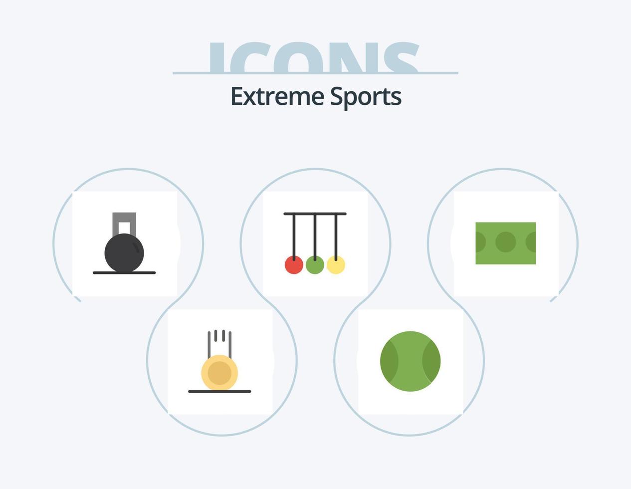 design de ícones do pacote de ícones planos do esporte 5. esporte. basquetebol. academia. esporte. ginástica vetor