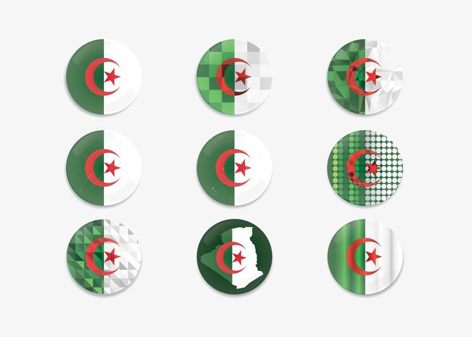 Botão da bandeira de Argélia vetor