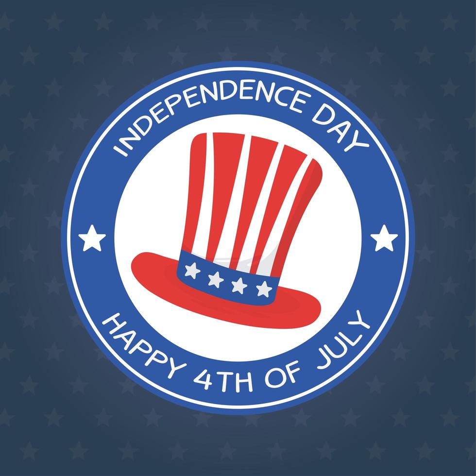 Dia da Independência chapéu selo selo desenho vetorial vetor