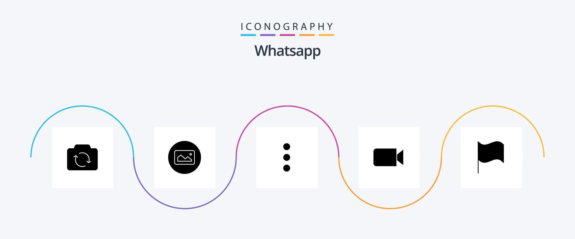 pacote de ícones do glifo 5 do whatsapp, incluindo interface do usuário. básico. aplicativo. ui. imagem vetor