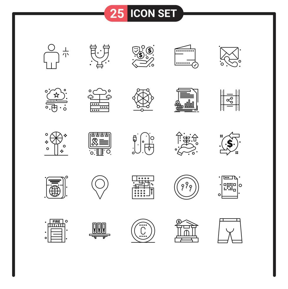 pacote de interface do usuário de 25 linhas básicas de elementos de design de vetores editáveis de comércio de encanamento médico