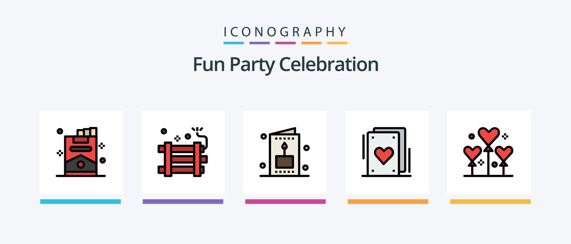 linha de festa cheia de 5 ícones incluindo bebida. Festa. Festa. circo. foguete. design de ícones criativos vetor