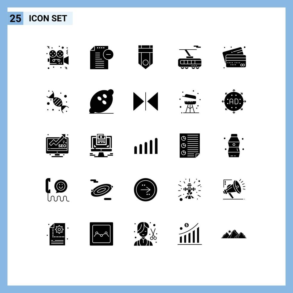pacote de ícones vetoriais de estoque de 25 sinais e símbolos de linha para transporte de escritório inteligente, classificação inteligente, elementos de design de vetores editáveis