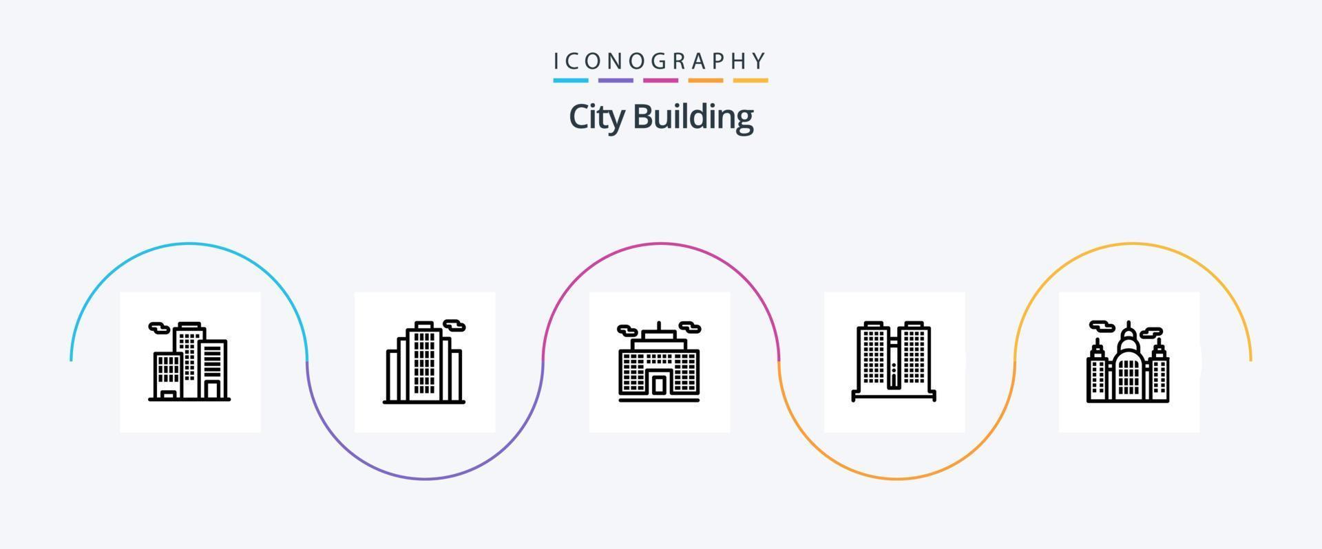 pacote de ícones da linha 5 de construção da cidade, incluindo . lar. corporação. Canadá. trabalhos vetor