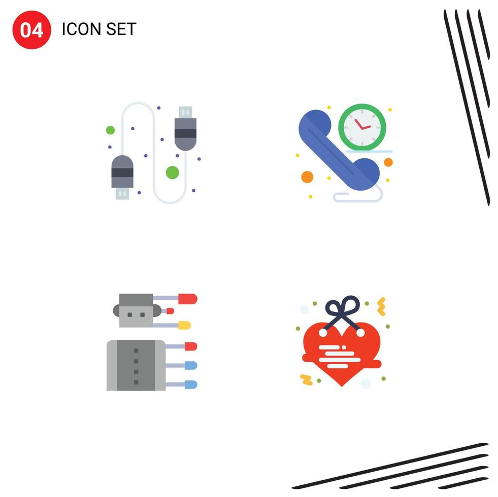 4 ícones criativos sinais e símbolos modernos de medicina a cabo chamam elementos de design de vetores editáveis de spa